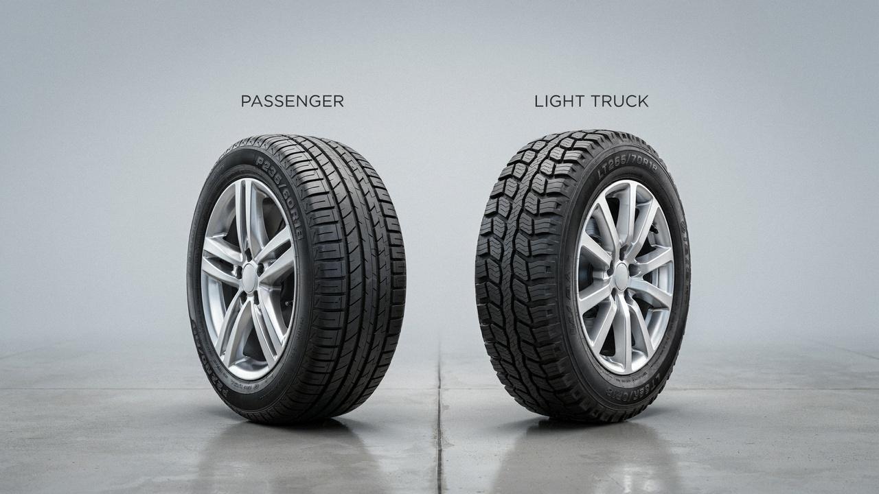 Passenger tire and LT tire comparison.
