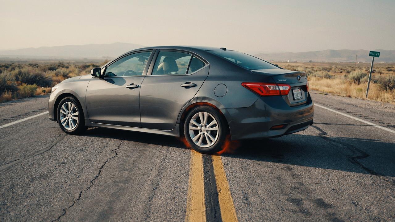 Underinflated tire overheating and causing blowout risk.