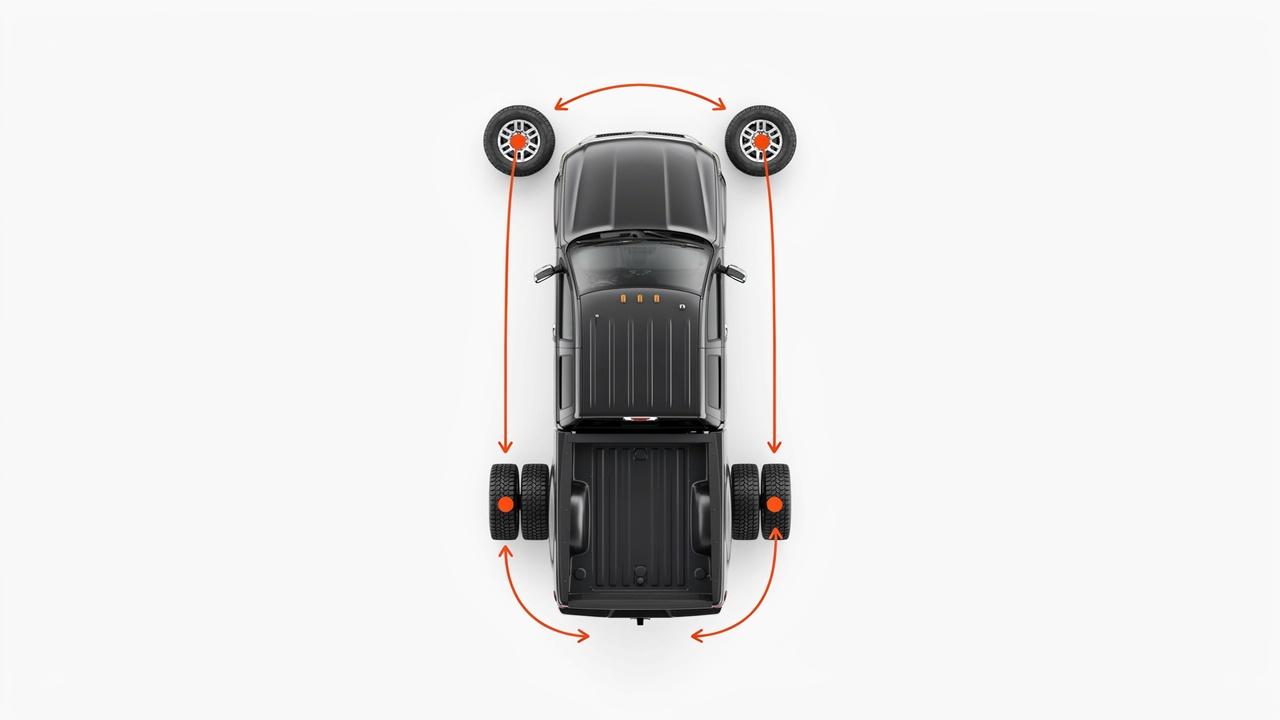 Visual explanation of a six-tire rotation pattern.