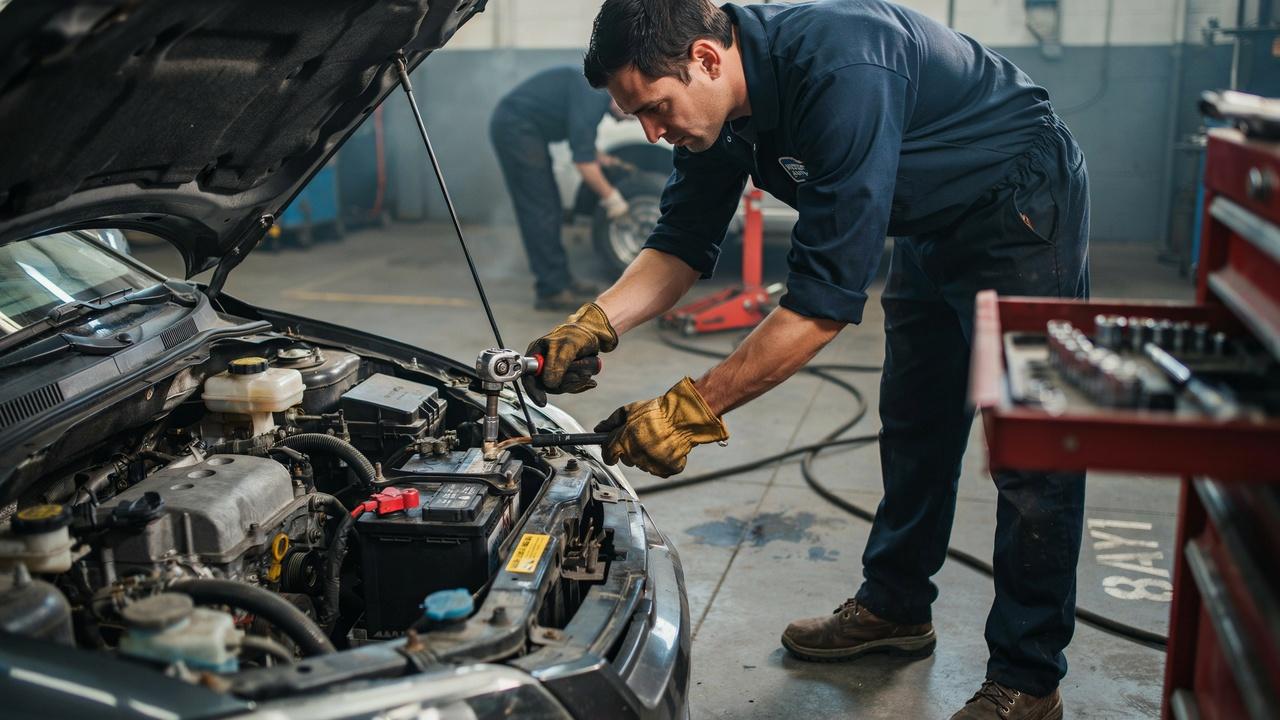 Disconnecting a vehicle battery as part of a TPMS reset procedure.