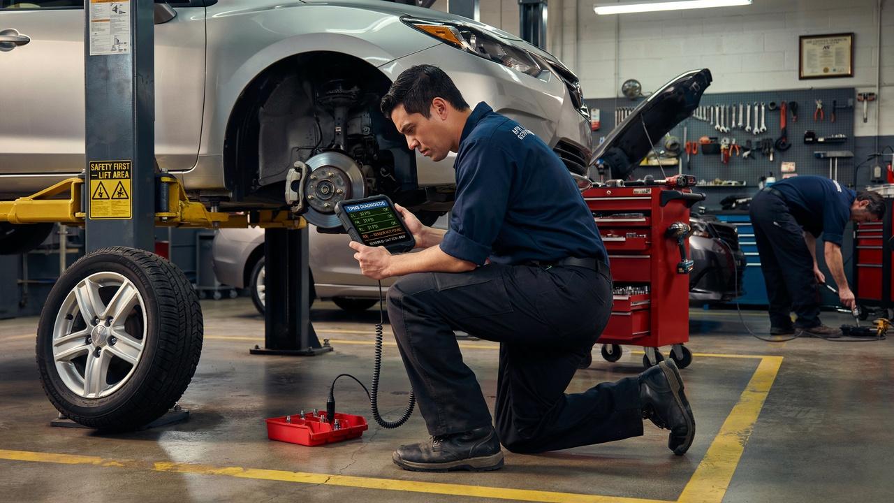 Diagnosing TPMS sensor and communication system problems.