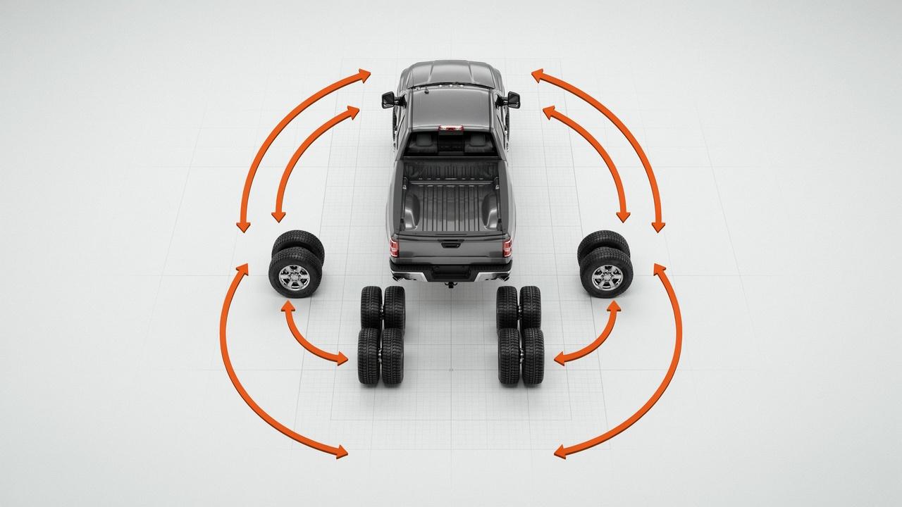 Common tire rotation patterns used for dually trucks.