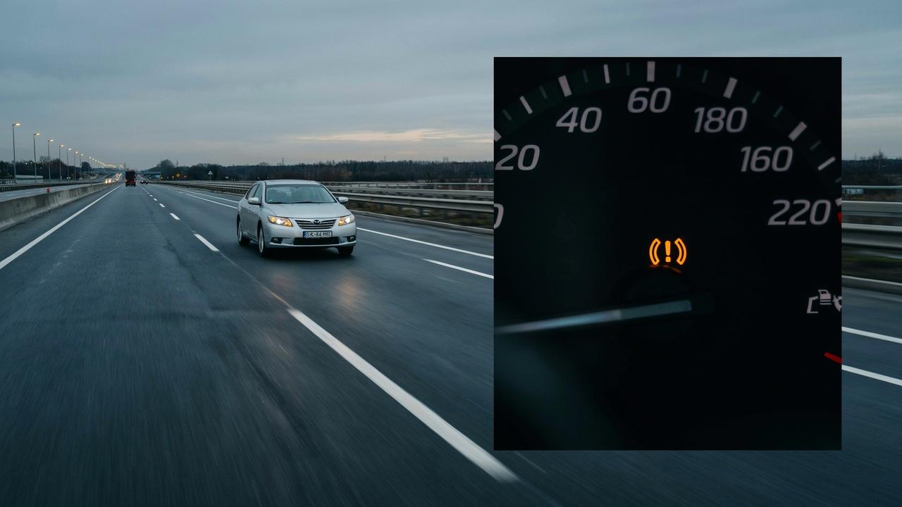 Driving with the tire pressure warning light illuminated.
